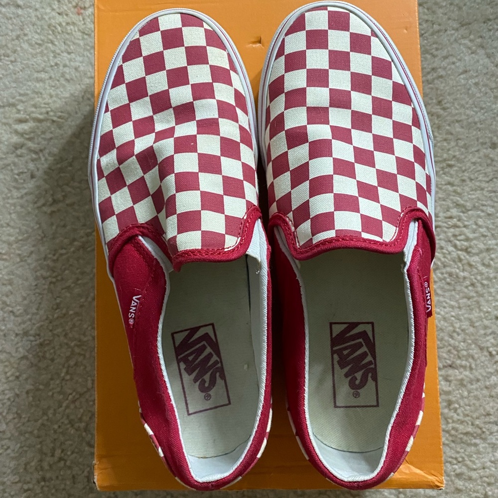 Red Checkered Slip on Vans